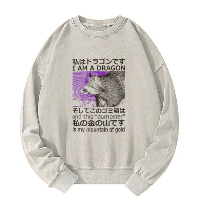 I Am A Dragon and this "Dumpster" is My Mountain of Gold Washed Sweatshirt