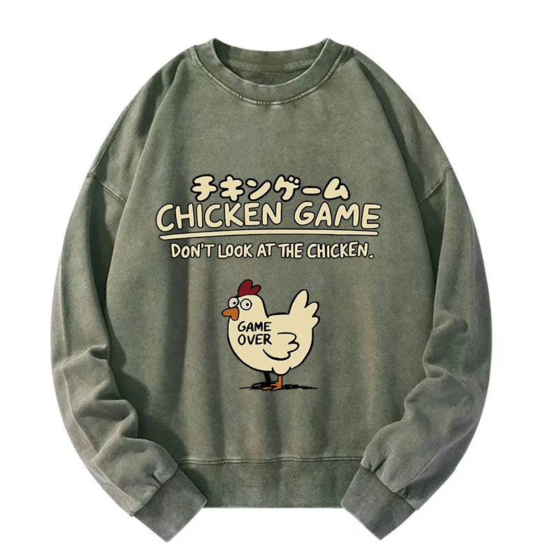 Chicken Game Cotton Washed Sweatshirt