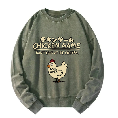 Chicken Game Cotton Washed Sweatshirt