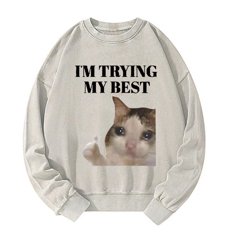 I'm Trying My Best Washed Sweatshirt