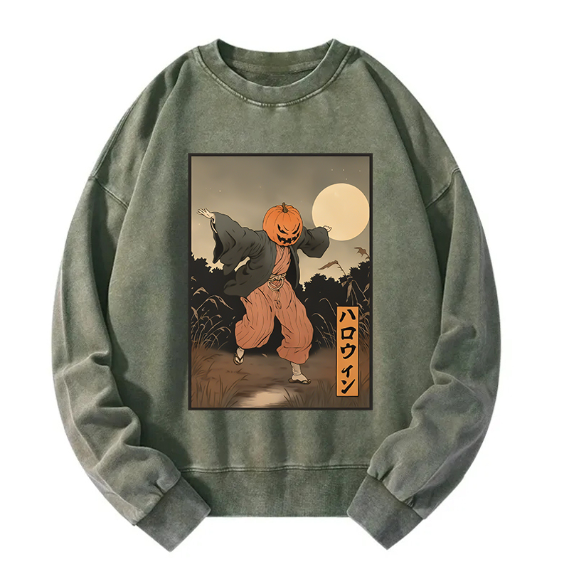 Japanese Pumpkin Monster Washed Sweatshirt