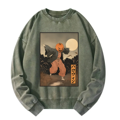Japanese Pumpkin Monster Washed Sweatshirt