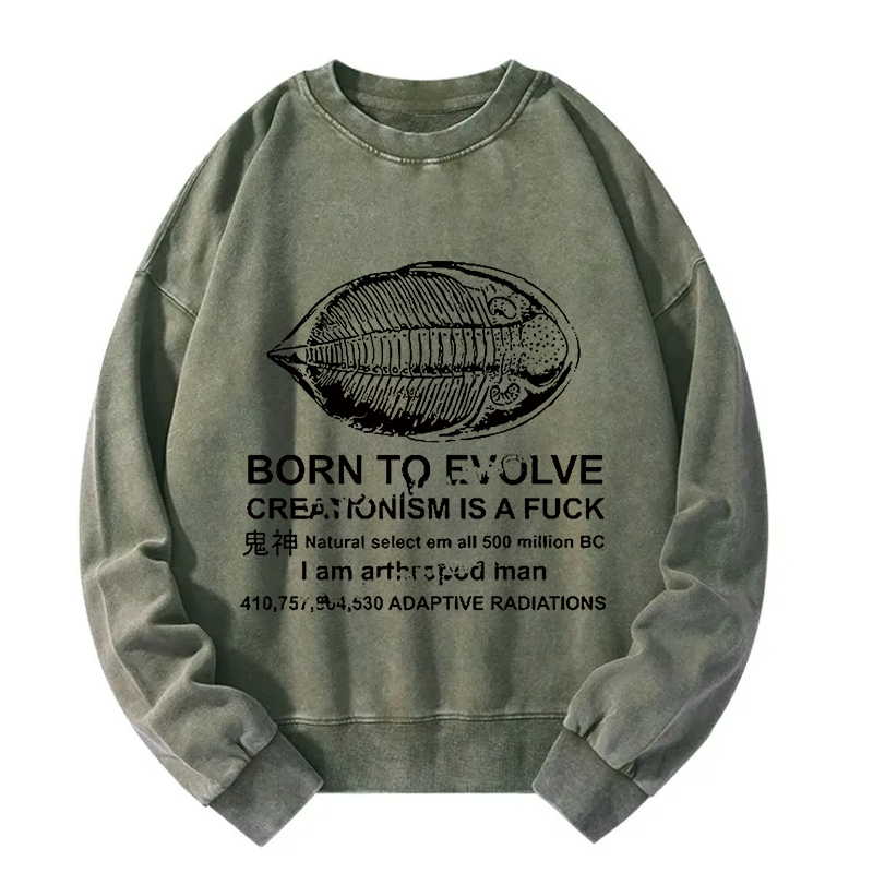 Born To Evolve Washed Sweatshirt