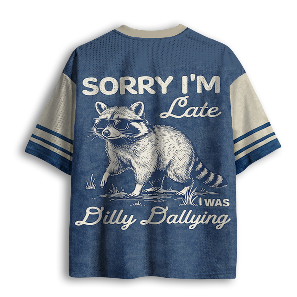 Baddiecat Sorry I Am Late Raccoon Mesh Jersey