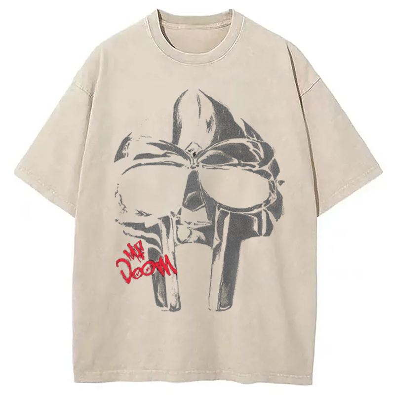 Mf DOOM Halftone Illustration Washed T-Shirt