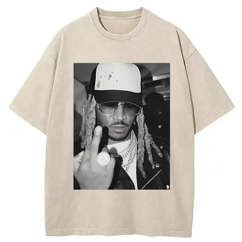 Retro Future Hiphop Rapper Washed T-Shirt
