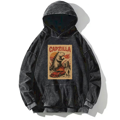 Funny Capzilla Washed Hoodie