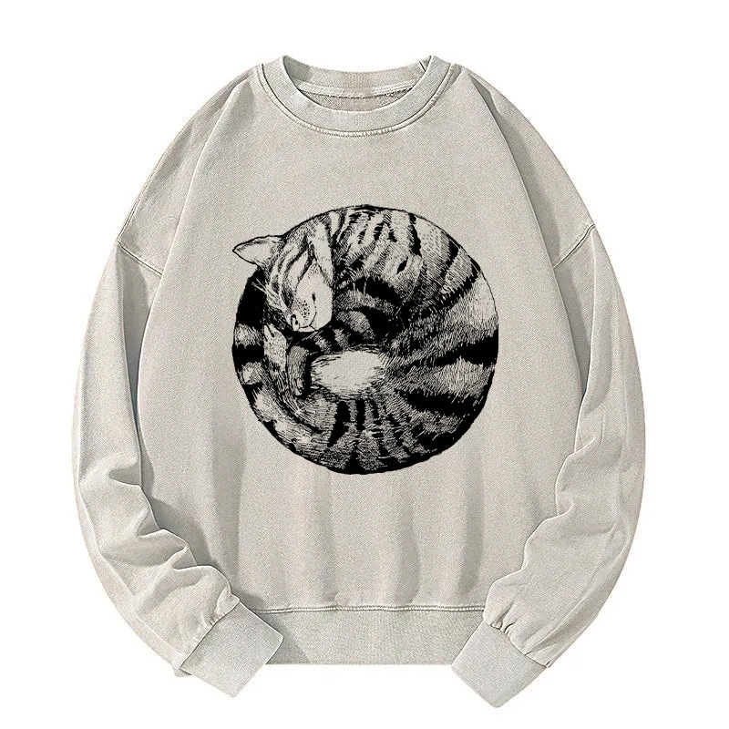 Cat's Circle Washed Sweatshirt