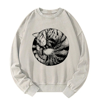 Cat's Circle Washed Sweatshirt