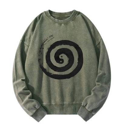 The Tai Chi Yin Yang Cycle of Life Washed Sweatshirt