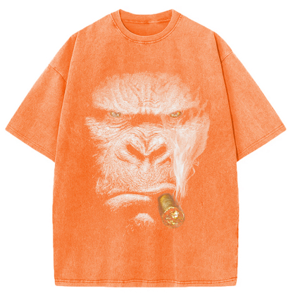 Smoking Gorilla Washed T-Shirt