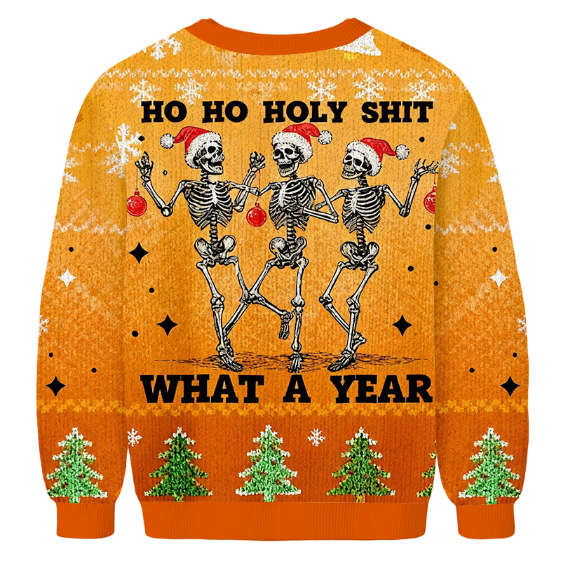 Baddiecat Ho Ho Holy Shit What A Year Christmas Ugly Sweatshirt