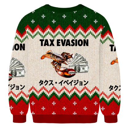 TAX EVASION Lobster Fun Christmas Ugly Sweatshirt