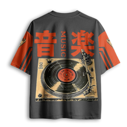 Baddiecat Retro Music Record Player Mesh Jersey