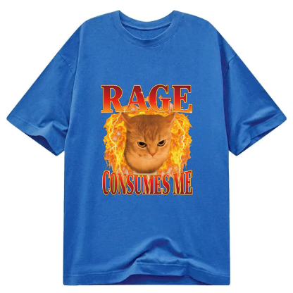 Rage Consumes Me Edgy Funny Cat Meme Classic T-Shirt