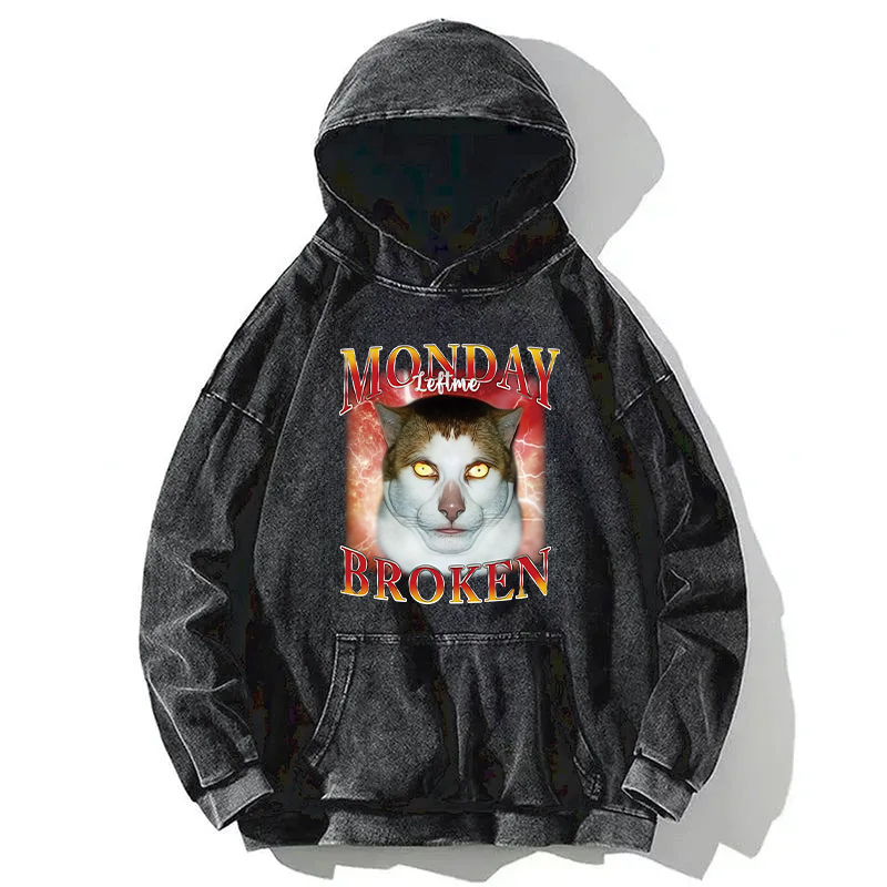 Monday Left Me Broken Washed Hoodie
