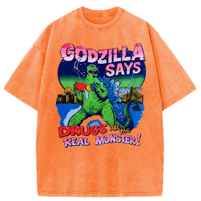 Godzilla Says Washed T-Shirt
