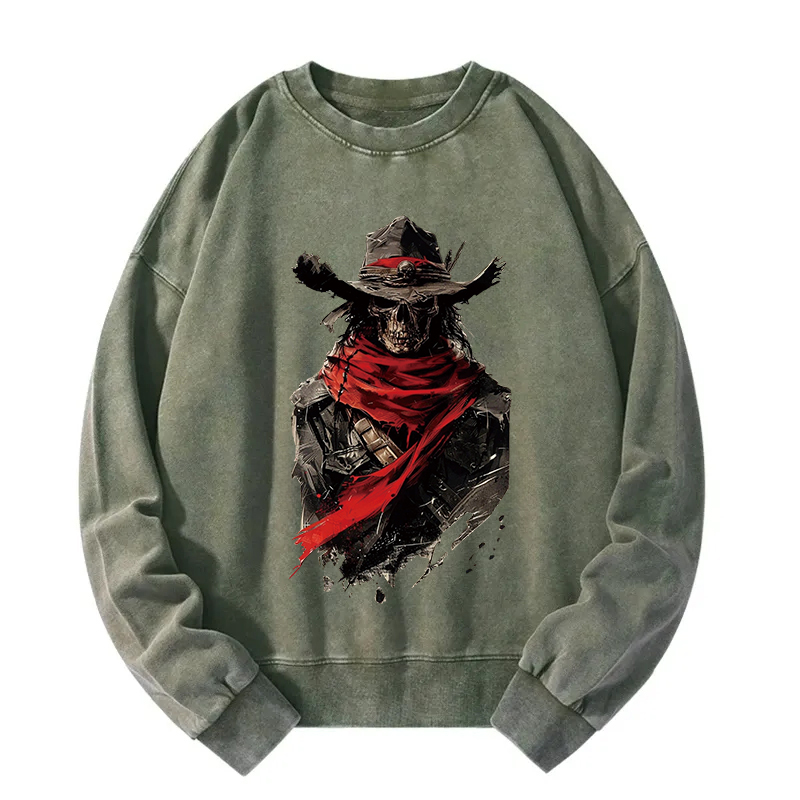 Samurai Skeleton Washed Sweatshirt