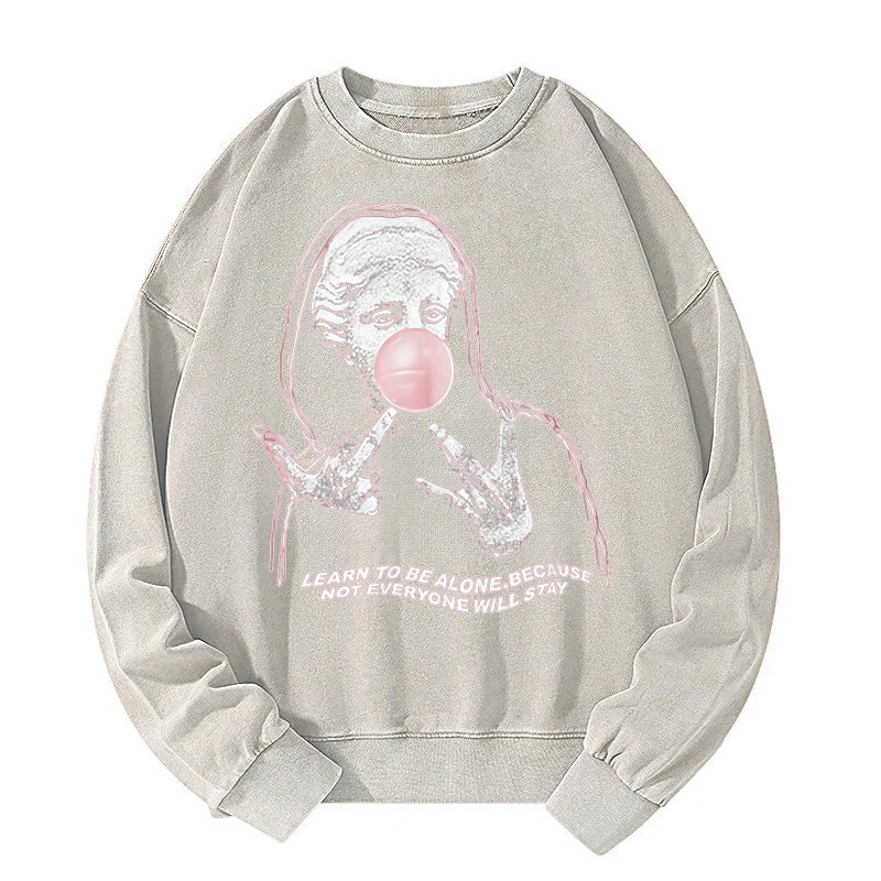 The Statue Blowing Bubble Washed Sweatshirt