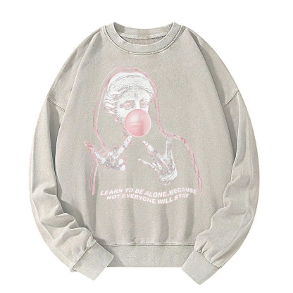 The Statue Blowing Bubble Washed Sweatshirt