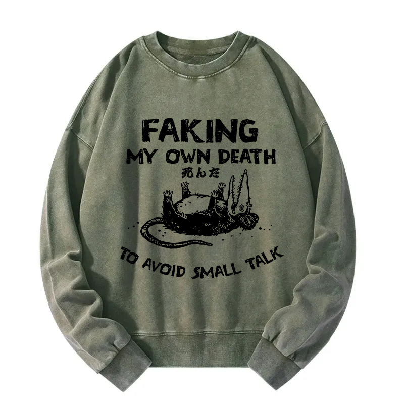 Avoid Small Talk Washed Sweatshirt