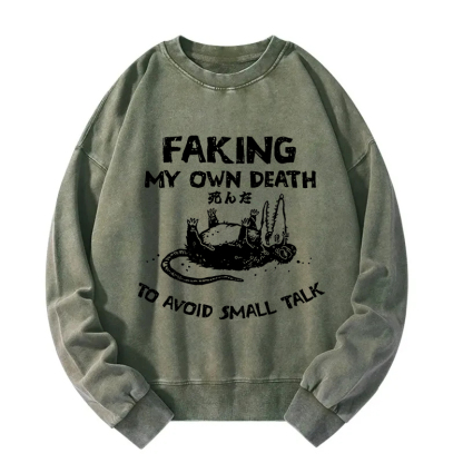 Avoid Small Talk Washed Sweatshirt