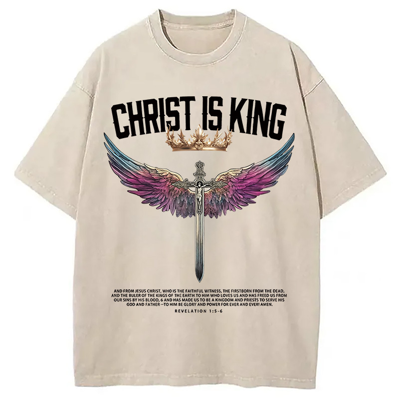 Christ Is King Christian Washed T-Shirt