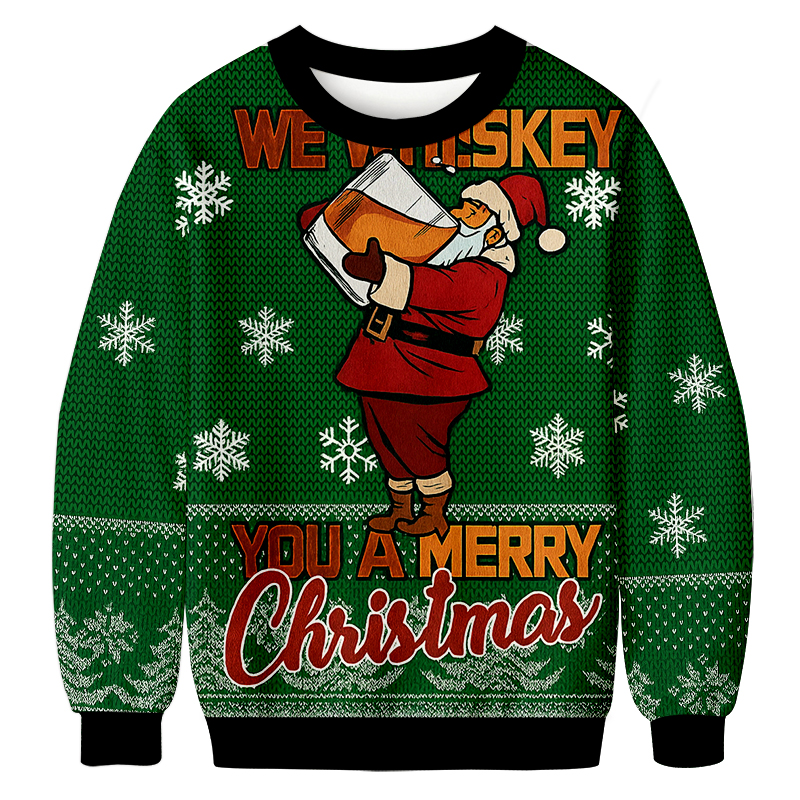 Funny We Whiskey You a Merry Xmas Christmas Ugly Sweatshirts