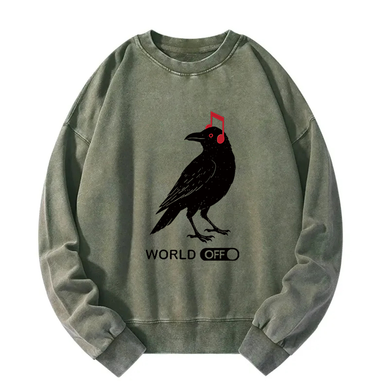 Crow's Music World Washed Sweatshirt