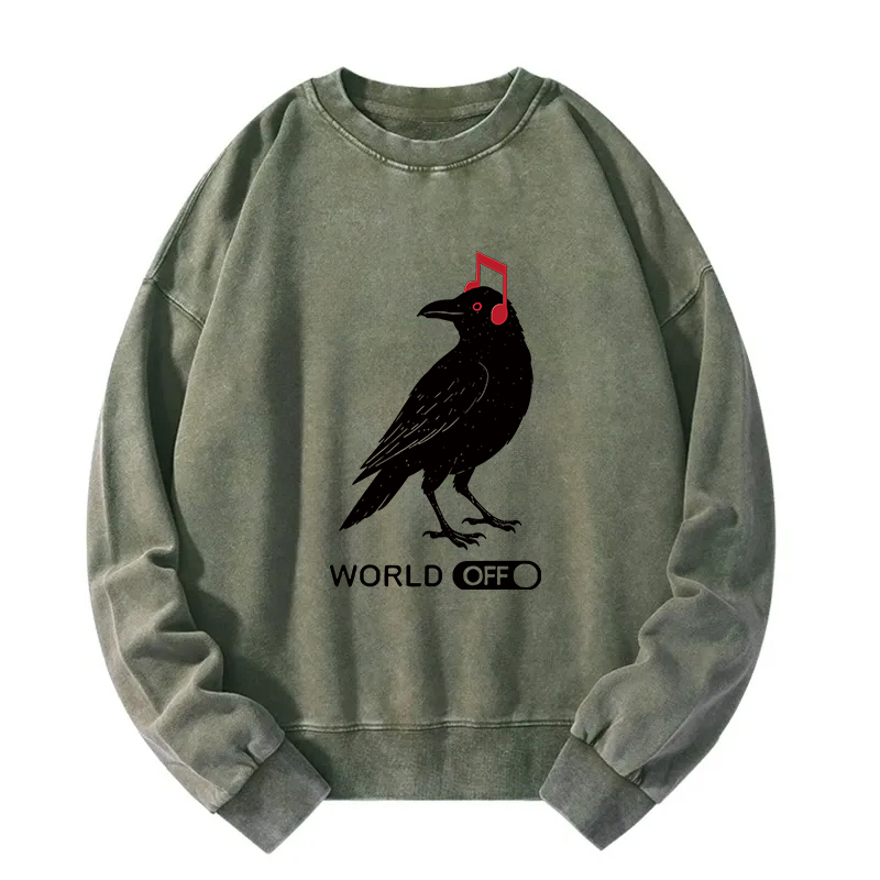 Crow's Music World Washed Sweatshirt