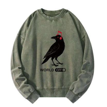 Crow's Music World Washed Sweatshirt