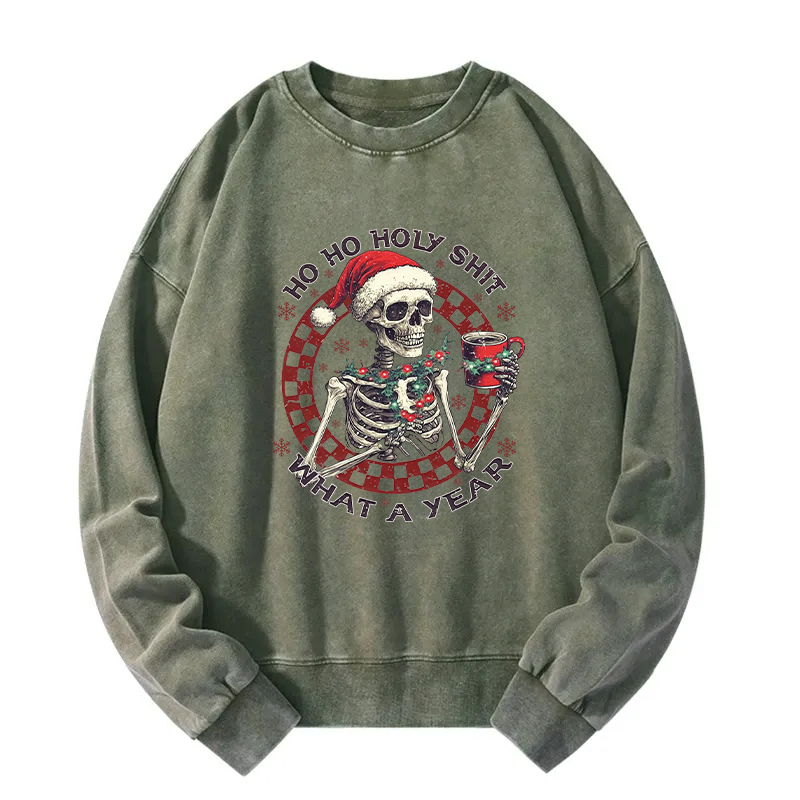 Skeleton Christmas Washed Sweatshirt