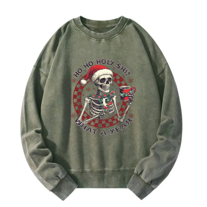 Skeleton Christmas Washed Sweatshirt
