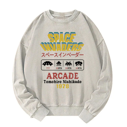 Space Invaders Washed Sweatshirt