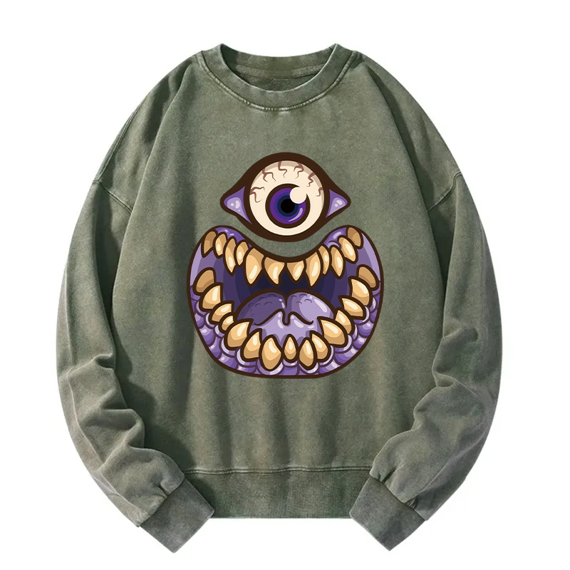 One-Eyed People Eater Washed Sweatshirt