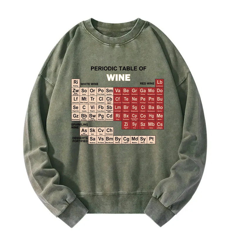 Table of Elements of Wine Washed Sweatshirt