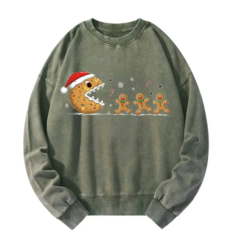 Christmas Gingerbread Cookies Washed Sweatshirt