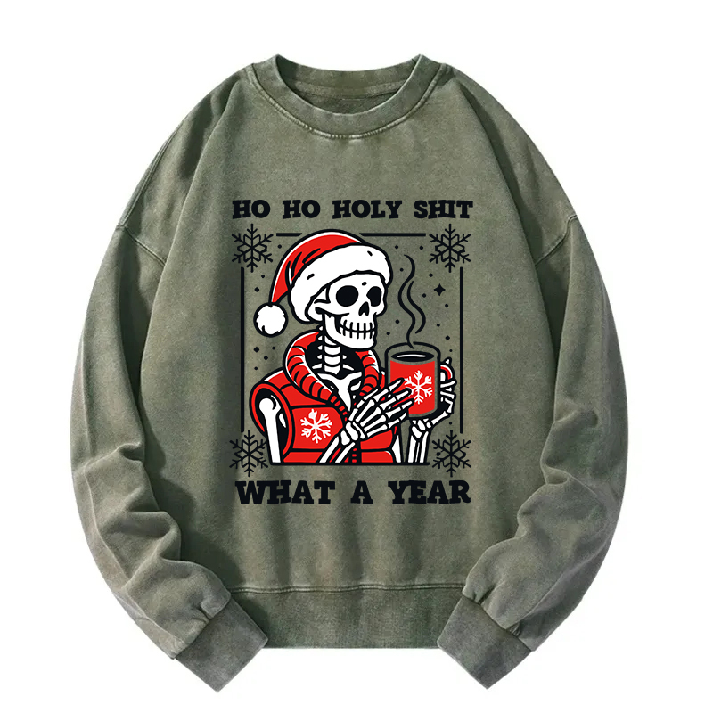 Merry Christmas Skeleton Washed Sweatshirt