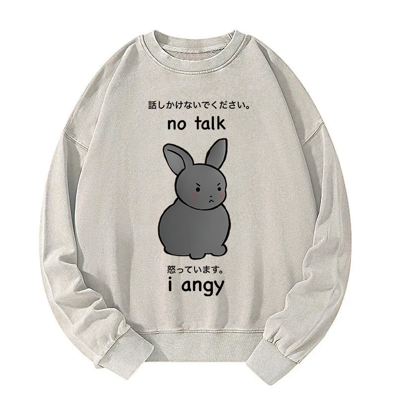 No Talk I Angy Washed Sweatshirt