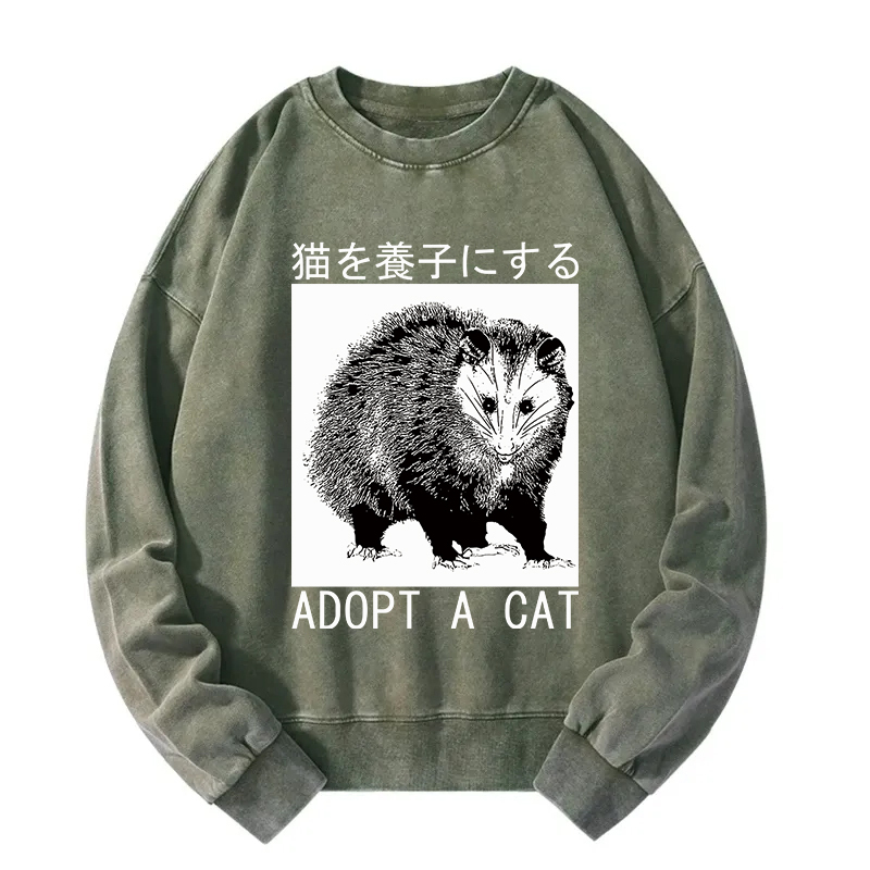 Adopt a Cat Japanese Opossum Washed Sweatshirt