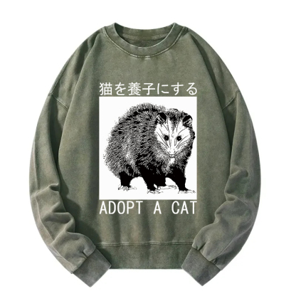 Adopt a Cat Japanese Opossum Washed Sweatshirt