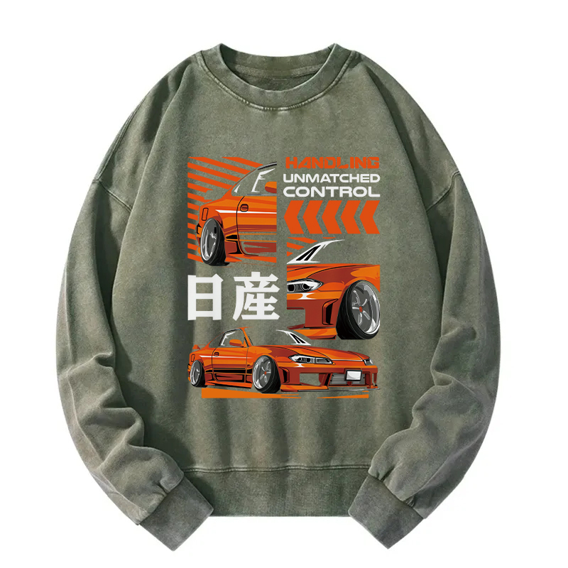 Handling Unmatched Control Car Racing Washed Sweatshirt
