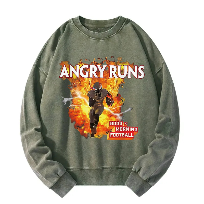 Angry Runs Active Washed Sweatshirt