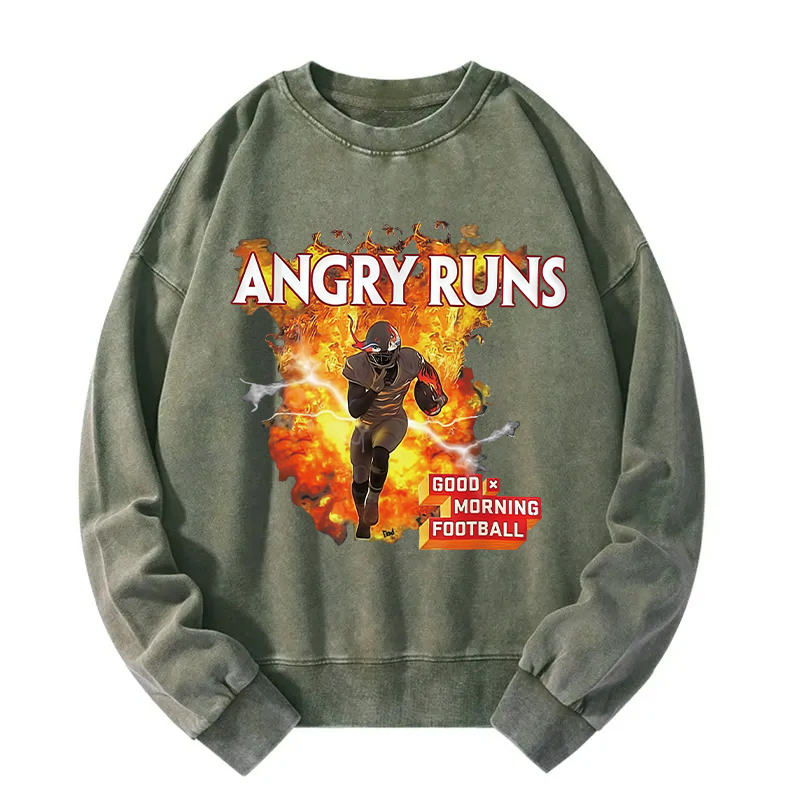 Angry Runs Active Washed Sweatshirt