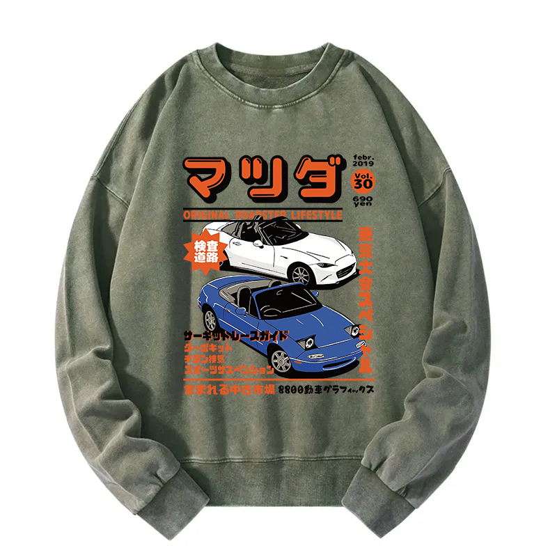 Miata MX5 MX7 JDM Drift Racing Washed Sweatshirt
