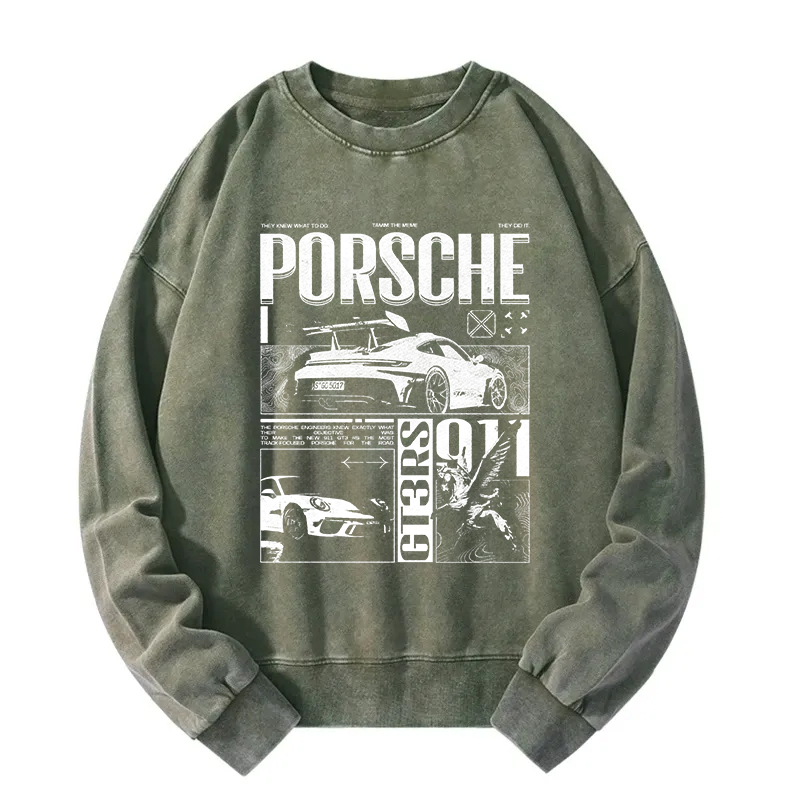 Vintage Racing Auto GT Retro Washed Sweatshirt