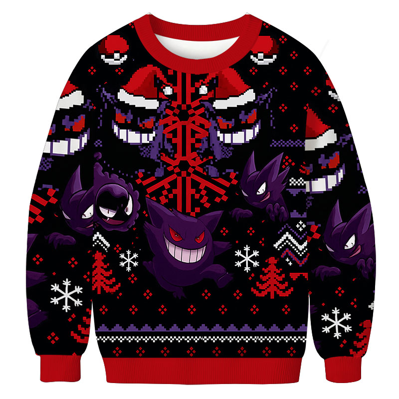 Ghost Gengar Ghastly Pokemon Christmas Ugly Sweatshirt