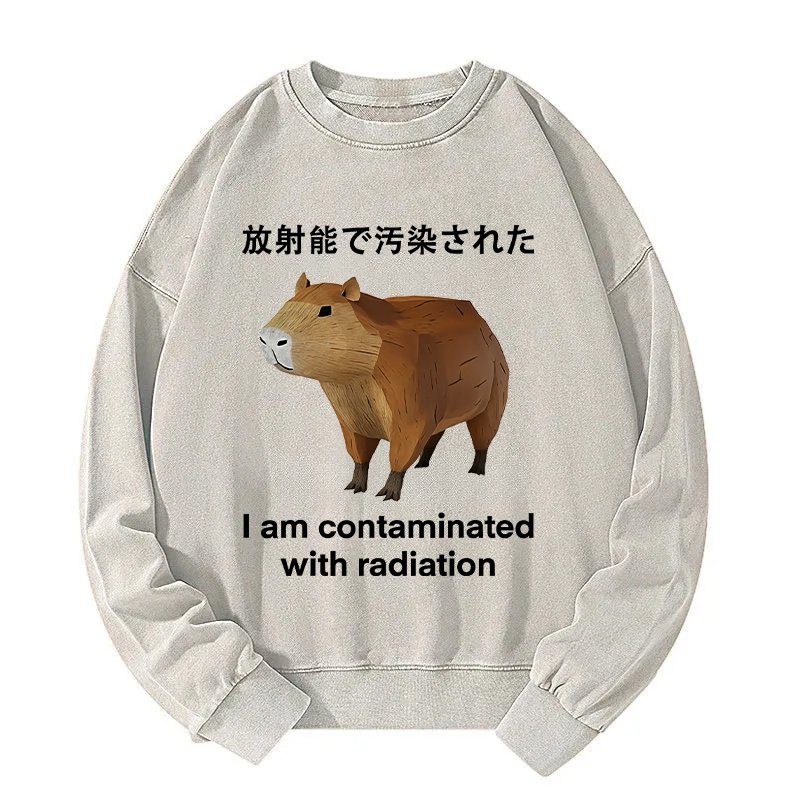 Capybara Contaminated By Radiation Washed Sweatshirt