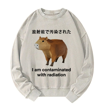 Capybara Contaminated By Radiation Washed Sweatshirt