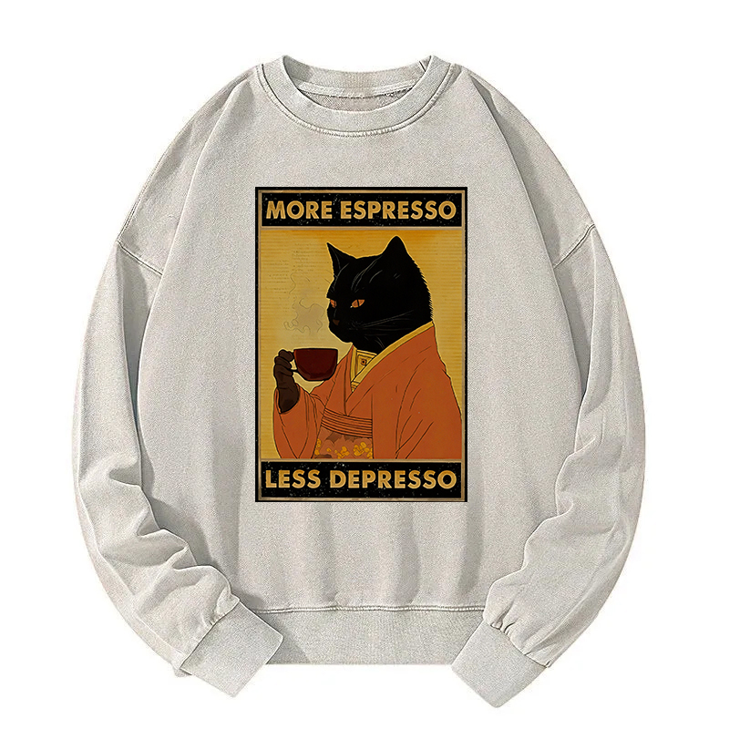 Increase Espresso Decrease Distress Washed Sweatshirt